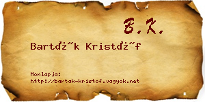 Barták Kristóf névjegykártya